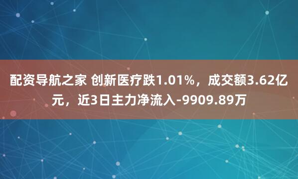 配资导航之家 创新医疗跌1.01%，成交额3.62亿元，近3日主力净流入-9909.89万